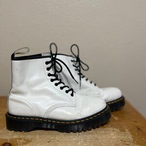 DOC'S Dr Martens 1460 Bex White Leather Combat Boots Men's Sz 9 Women's 10